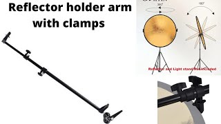 Reflector disc holder boom arm with adjustable clamps amp stand mount for Studio photography amp video [upl. by Ntsyrk]