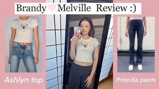 Brandy Melville review  Priscilla Pants and Ashlyn top 🩷 [upl. by Refinney]