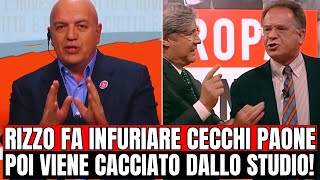 RIZZO FA INFURIARE CECCHI PAONE CAOS IN STUDIO E VIENE CACCIATO [upl. by Kaden]