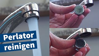 Wasserhahn Sieb entkalken Perlator Strahlregler Luftsprudler Mischdüse reinigen – Anleitung [upl. by Radec]