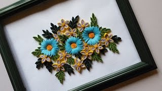 Paper Quilling Designs  Wall Frames Flowers DIY  HandiWorks 48 [upl. by Annayhs959]