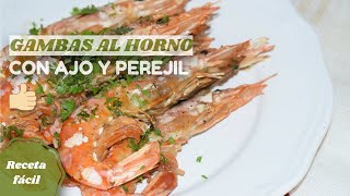 🦐 Gambas o langostinos al horno con ajo y perejil  Receta muy fácil SIN OLORES Y SIN MANCHAR 🦐 [upl. by Preuss]