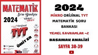 MİKRO TYT SORU BANKASI  TEMEL KAVRAMLAR  Syf 3839 umiter55 yks2024 [upl. by Avis473]