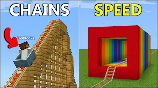 Minecraft 15 Roller Coaster Build Hacks [upl. by Roswald218]