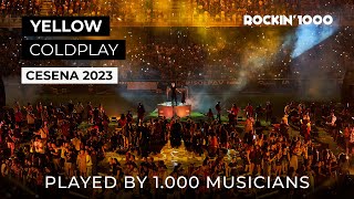 Yellow  Coldplay played by 1000 Musicians  Rockin’1000 [upl. by Wilmar]