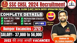 SSC CHSL 2024 Notification out for LDC amp DEO  3712 Vacancies🤩 Big opportunity Complete details [upl. by Ramses]