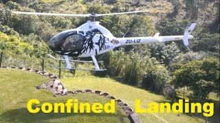 Turbo Rotorway Helicopter confined landings with advanced flying [upl. by Mattah]