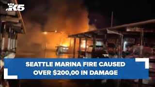 Complete chaos Seattle marina fire caused over 20000 in damage [upl. by Nortna]