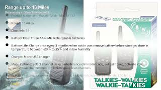 How to Use onn Walkie Talkie 16 Mile 22 Channel  User Guide and Manual [upl. by Elwyn]