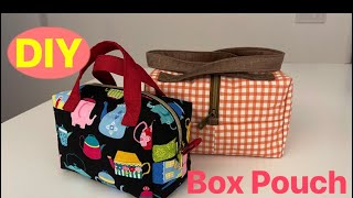 How to DIY zippered box pouchtoiletries or cosmetics poucheasy sewing for beginners​⁠ [upl. by Anayt]