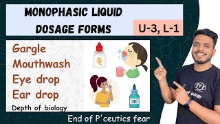 monophasic liquid dosage forms  ear drop  gargles  nasal drop  enema  throat paint  mouthwash [upl. by Idid211]