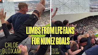 ABSOLUTE LIMBS FROM LIVERPOOL FANS FOR DARWIN NUNEZ’S GOALS AGAINST NEWCASTLE  VIEW FROM AWAY FANS [upl. by Blondy]