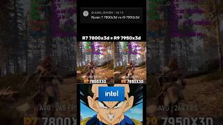 R7 7800x3d vs R9 7950x3d  performance in game cpugamer cpu ryzen pcgaming gamingpc fyp [upl. by Casandra]