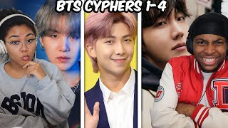 FIRST TIME REACTING TO BTS CYPHERS 1234  THESE GUYS CAN RAP [upl. by Augusto]