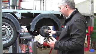 Servicing and inspecting a braked trailer with knott brakes [upl. by Jehius13]