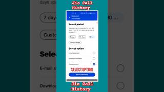 My Jio app se call history kaise check kare  how to check call history statement  jio [upl. by Pulchi]