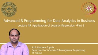 Lecture 45  Application of logistic regression Part 2 [upl. by Anayd]