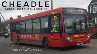 CHEADLE BUSES COACHES amp LORRIES FIRST BUS POTTERIES DampG BERESFORDS MJS STODDARDS amp MORE 4321 [upl. by Harahs]