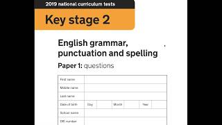 2019 SATs paper SPAG  grammar punctuation test walkthrough [upl. by Alicul]