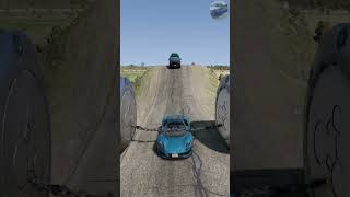 Cars Vs 2 Chained Bollards Crash shorts beamngdrive [upl. by Mena]