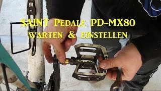 MTB  BMX Plattform Pedale warten amp einstellen SAINT Pedale PDMX80 Shimano [upl. by Ive624]