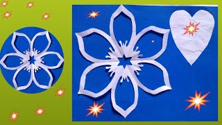 New Design Paper Snowflakes ।। Rangoli Stencil Design ।। How to make a Beautiful Craft ।। [upl. by Lac123]