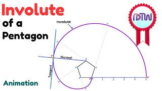 Involute of a Pentagon  Engineering Drawing [upl. by Lapham]