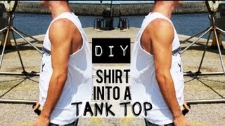 HOW TO CUT A SHIRT INTO A TANK TOP ◗ DIY  JAIRWOO [upl. by Fong951]