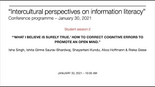 “‘What I believe is surely true’ How to correct cognitive errors to promote an open mind” [upl. by Land206]