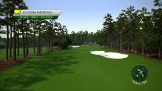 Course Flyover Augusta National Golf Clubs 1st Hole [upl. by Gnet]