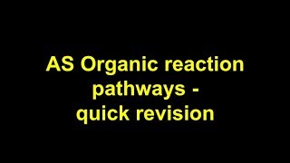 Quick Revision  AS Organic reaction pathways [upl. by Okkin]