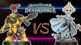 WARHAMMER UNDERWORLDS DEATHGORGE  CYRENIS RAZORS VS MORGOKS KRUSHAS  NEMESIS BATTLE REPORT [upl. by Arutak599]