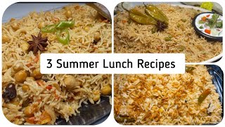 Summer Special 3 Lunch Recipes  3 Pulao Recipes  Easy and Quick Rice Recipes summer menu 4k [upl. by Zsamot]