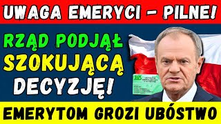 🚨PILNE EMERYTOM GROZI UBÓSTWO 👉 RZĄD PODEJMUJE SZOKUJĄCĄ DECYZJĘ O DODATKOWEJ WALORYZACJI EMERYTUR [upl. by Risser]