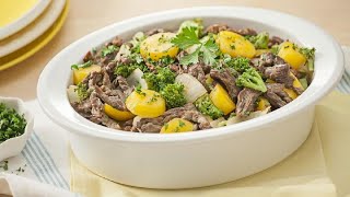 Tirinhas de Carne com Legumes  Receitas Nestlé [upl. by Kato]