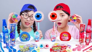 Red VS Blue Food Dessert Mukbang 빨간색 파란색 디저트 먹방 DONA 도나 [upl. by Otecina]