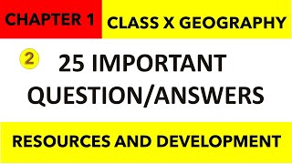 229  QAs Class10 GEOGRAPHY chapter 1  RESOURCES AND DEVELOPMENT QUESTION ANSWERS  P  2 [upl. by Eicyal]