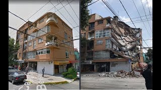 Sismo del 19 de septiembre 2017 Antes y Después recopilación [upl. by Terrab]