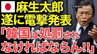 【海外の反応】麻生太郎が一刀両断！「隣国は処されるべきだ」【にほんのチカラ】 [upl. by Ayerhs]