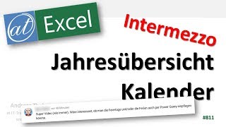 Jahresübersicht in Excel erstellen  Feiertage per Power Query importieren [upl. by Ettenyar530]