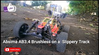 Absima AB34 Brushless on a Slippery Track [upl. by Oidale]