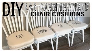 DIY  Rae Dunn Inspired Chair Cushions [upl. by Kulsrud]