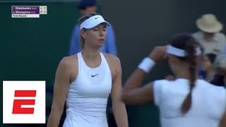 Maria Sharapova upset at Wimbledon 2018 highlights analysis pressers  ESPN [upl. by Leunas]