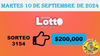 RESULTADO LOTTO SORTEO 3154 DEL MARTES 10 DE SEPTIEMBRE DEL 2024 LOTERÍA DE ECUADOR [upl. by Einneb850]