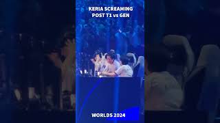 Keria EXPLODES after T1 vs GenG Ending worlds2024 lolesports [upl. by Alyad74]