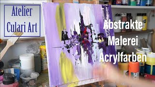 Abstraktes Wandbild in Acrylfarbe Schritt für Schritt malen  TUTORIAL [upl. by Ravo]