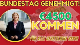 quotGute Nachrichten für Senioren Bundestag genehmigt €4500 Zahlungen Einmalzahlungen für Seniorenquot [upl. by Lezirg]