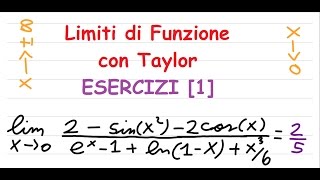 Limiti di Funzioni con Taylor ESERCIZI 1 [upl. by Araj34]