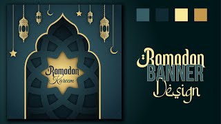 Illustrator tutorials  ramadan banner design tutorial 202 [upl. by Colver]