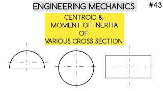 Moment of Inertia amp Centroid of Various Area Engineering Mechanics engineeringmechanics [upl. by Wolbrom759]